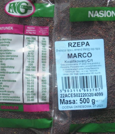 Rzepa pastewna Marco C/1 0,5kg