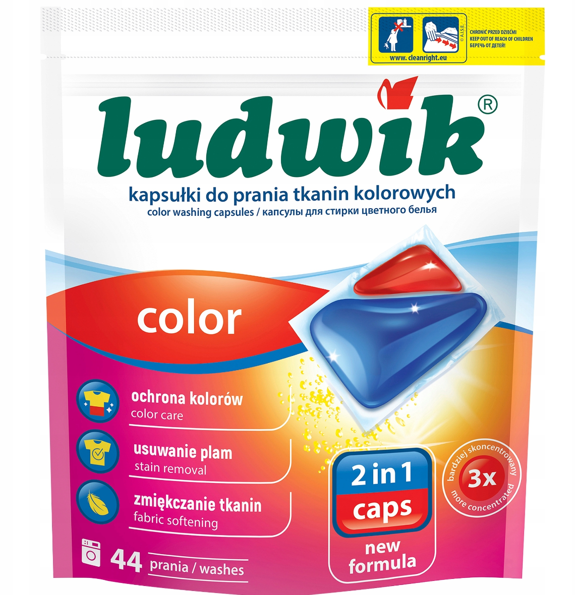 LUDWIK Kapsułki do prania tkanin Color 10szt /6/