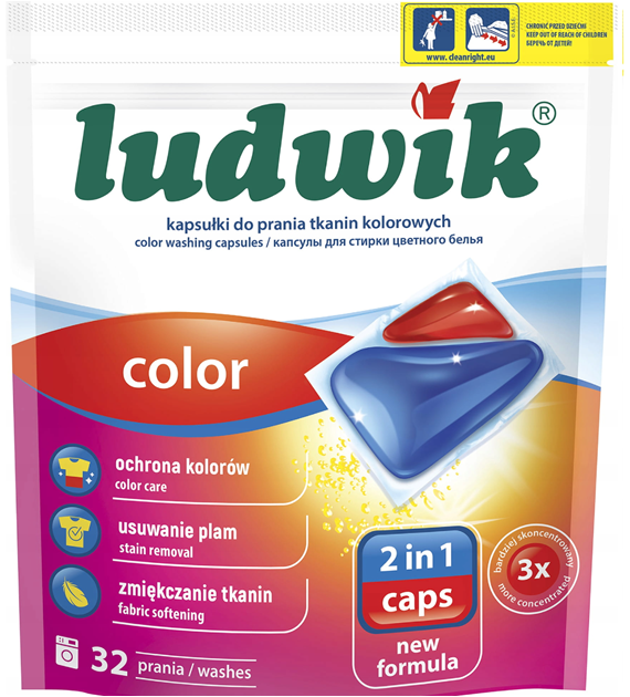 LUDWIK Kapsułki do prania tkanin Color 2 in 1