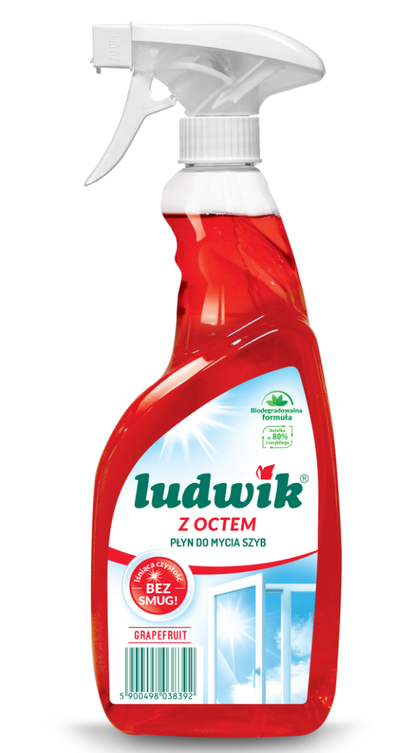 Ludwik Grapefruit Płyn do Mycia Szyb z Octem 600ML