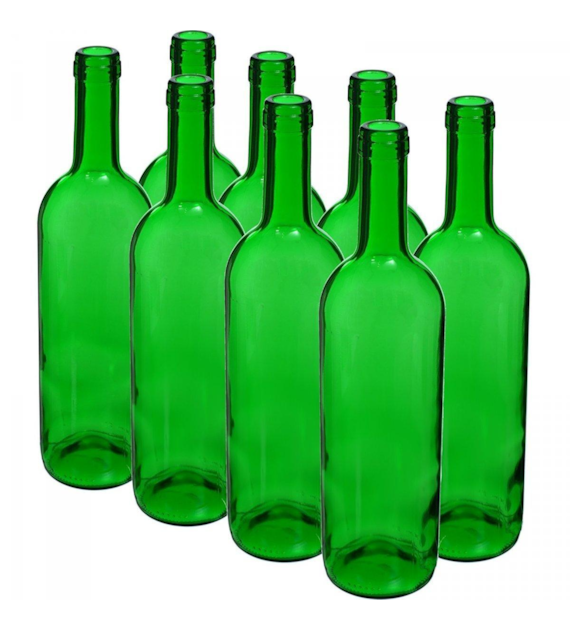BUTELKA NA WINO 0,75L ZIELONA /8/ 0617