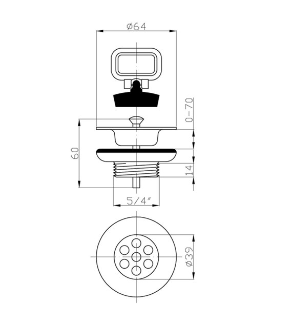Butelka 70ml Z UCHEM + KOREK MECHANICZNY 2836