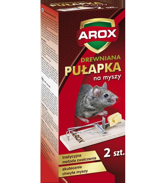 AROX Pułapka na myszy drewniana 2szt. /12/
