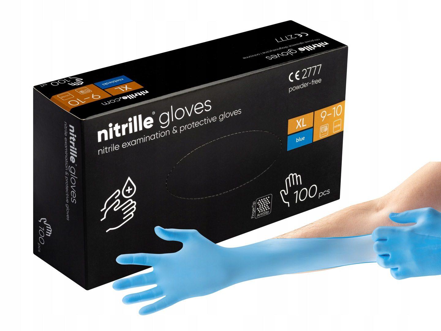 Rękawice Nitrylowe niebieskie