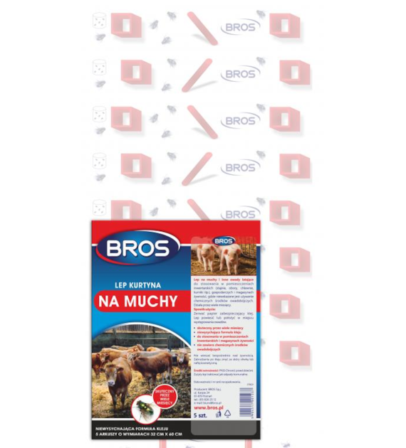BROS Lep płaski kurtyna 5-pak 32X60cm