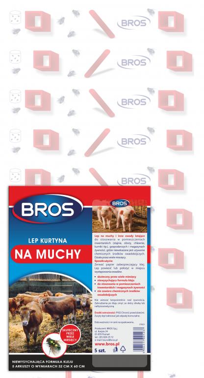 BROS Lep płaski kurtyna 5-pak 32X60cm