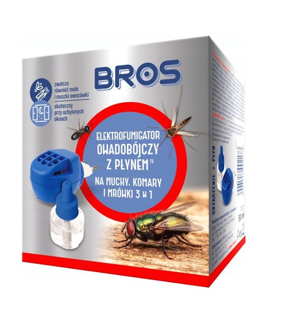 BROS Elektro + płyn 3w1 muchy komary mrówki /12/