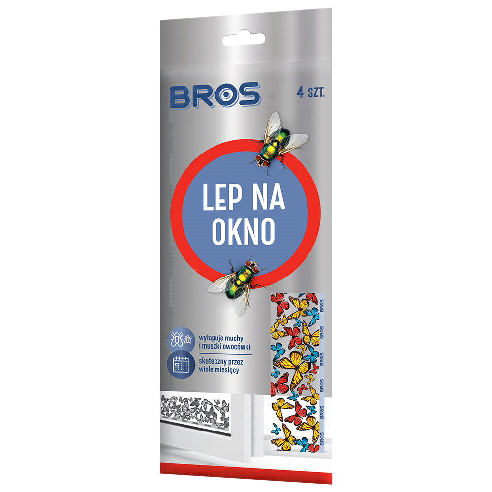BROS Lep na okno 4-pak /25/ motylki