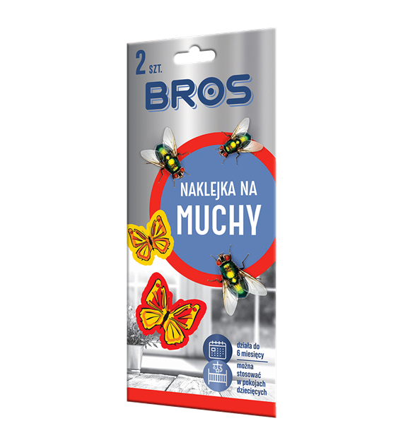 BROS Naklejka na muchy 2szt. /20/ żółty motyl