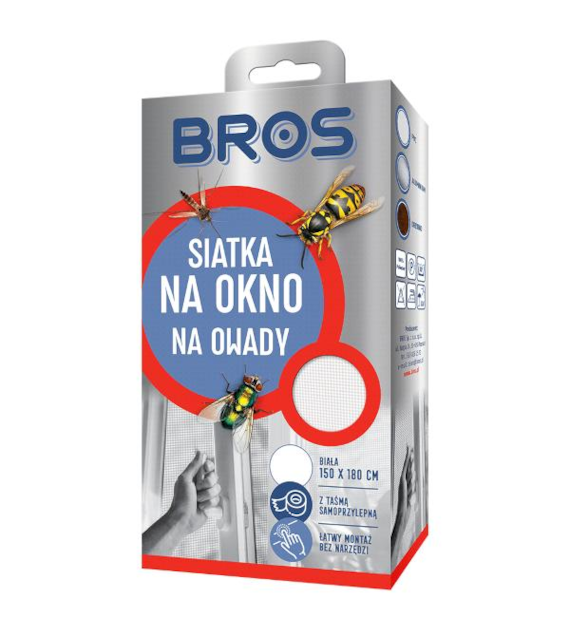 BROS Siatka na okno 150 X 180 biała /10/