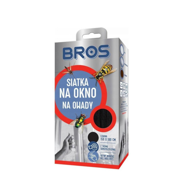 BROS Siatka na okno 150 X 180 czarna /10/