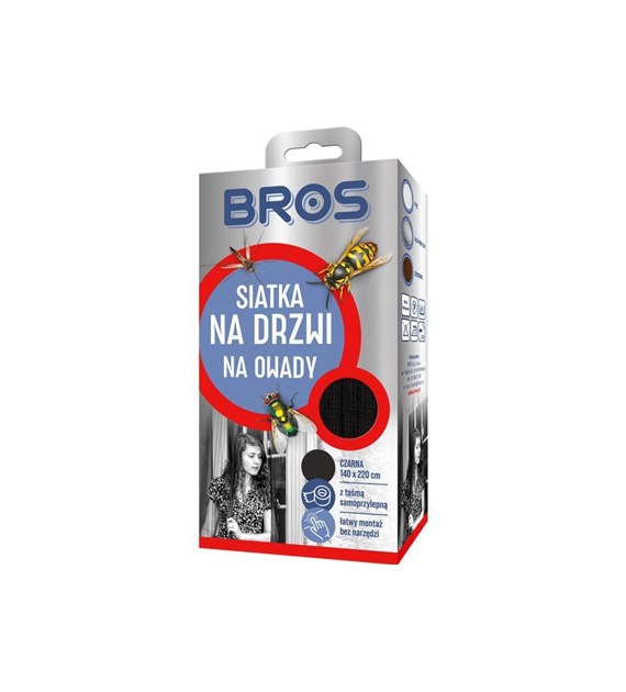 BROS Siatka na drzwi 140x220 czarna /10/