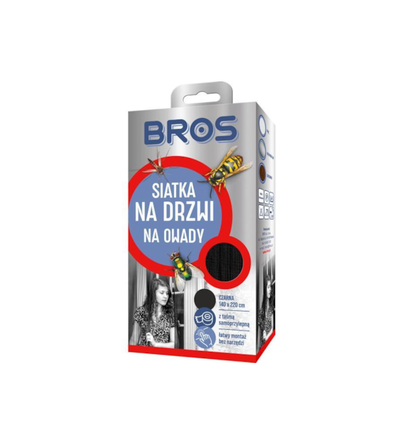BROS Siatka na drzwi 140x220 czarna /10/