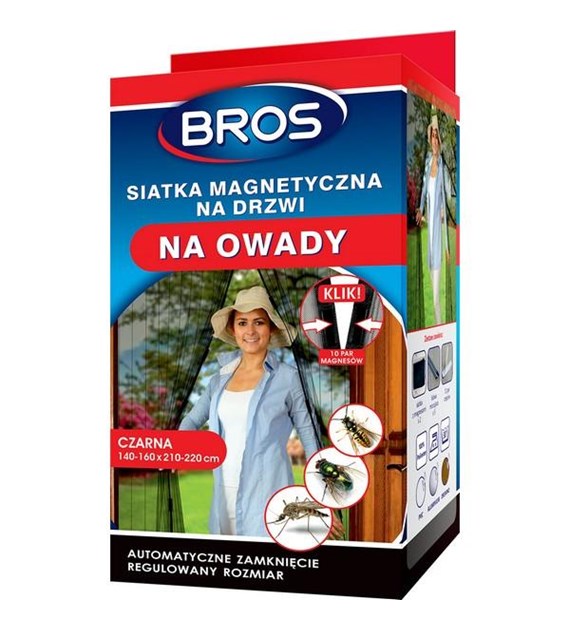 BROS Siatka na drzwi magnetyczna 160x220 biała /8/