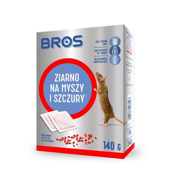 BROS Ziarno na myszy i szczury 140g /12/