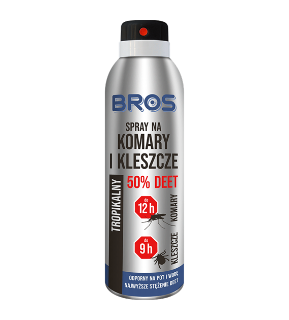 BROS Spray na komary i kleszcze 50% DEET 180ml 12/