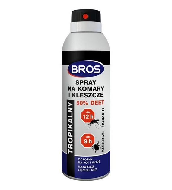 BROS Spray na komary i kleszcze 50% DEET 180ml 12/