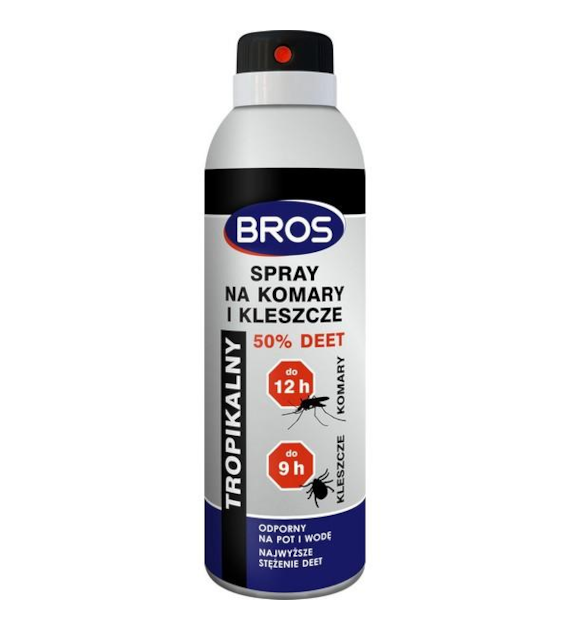 BROS Spray na komary i kleszcze 50% DEET 180ml 12/