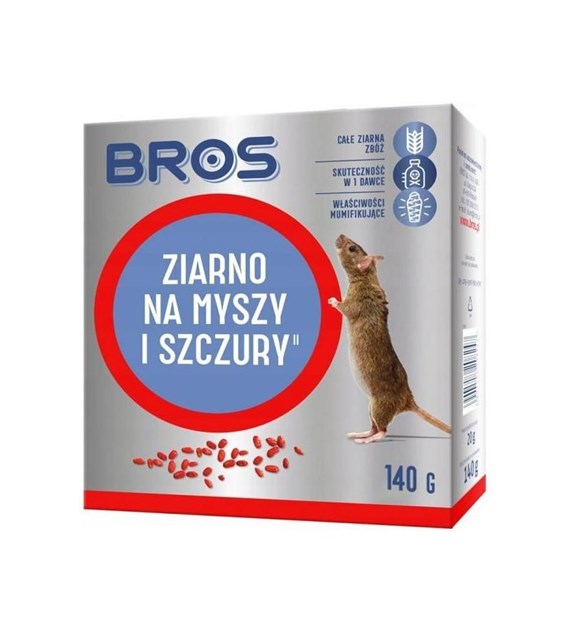 BROS Ziarno na myszy i szczury bromadiolone 10kg