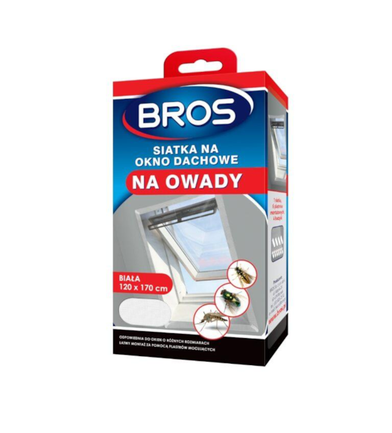 BROS Siatka na okno dachowe 120x170 biała
