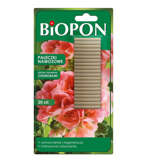 BIOPON Pałeczki do roślin osłab. chorob. 20szt