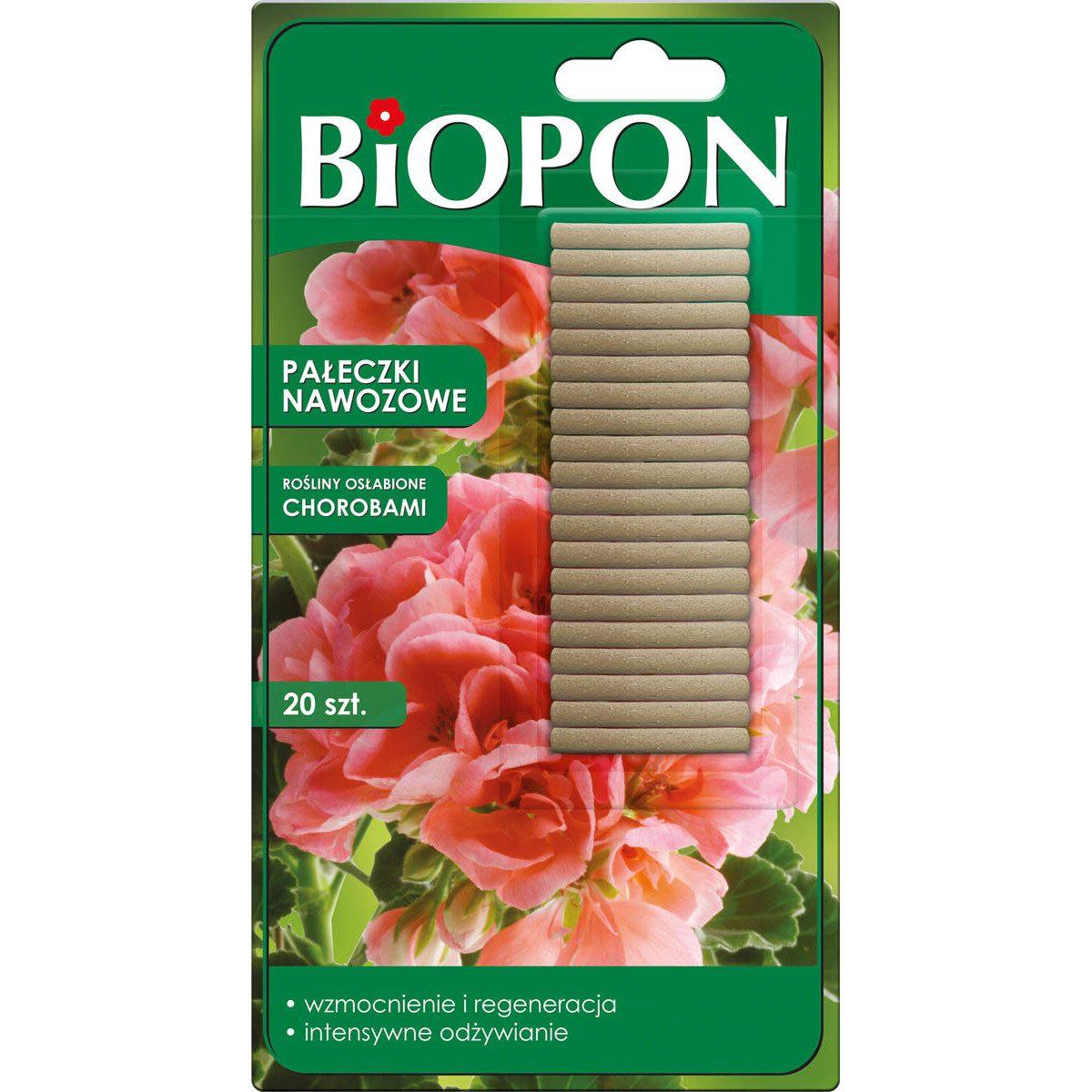 BIOPON Pałeczki do roślin osłab. chorob. 20szt