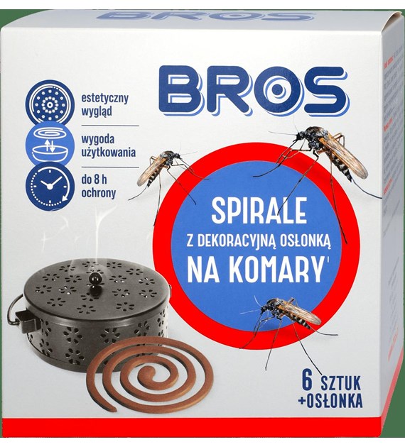 BROS Spirala na komary z dekor.osłon.metal. 4szt.