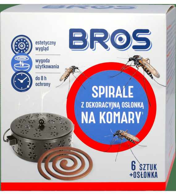 BROS Spirala na komary z dekor.osłon.metal. 4szt.