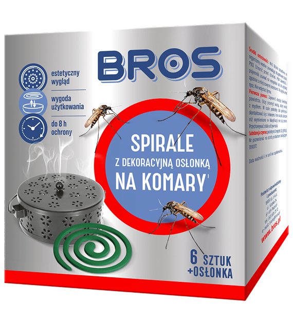 BROS Spirala na komary z dekor.osłon.metal. 4szt.