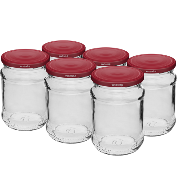 Słoik 250ml ml z zakr. bordo fi66 6szt. 132248