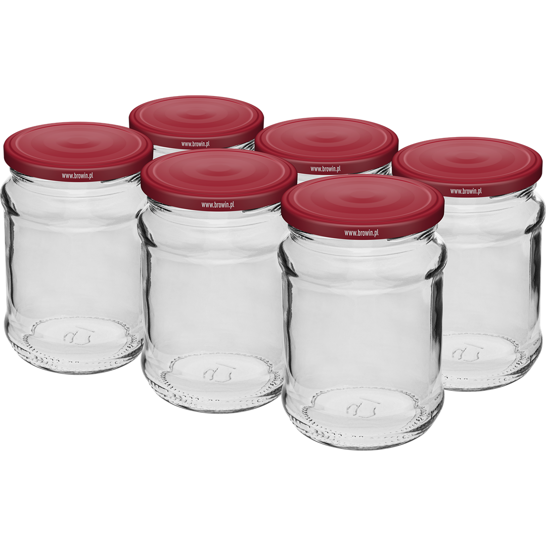 Słoik 250ml ml z zakr. bordo fi66 6szt. 132248