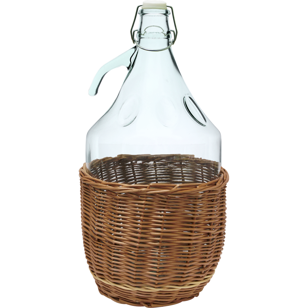 Balon Dama 5l w koszu wiklin. z herm, 17cm 640325