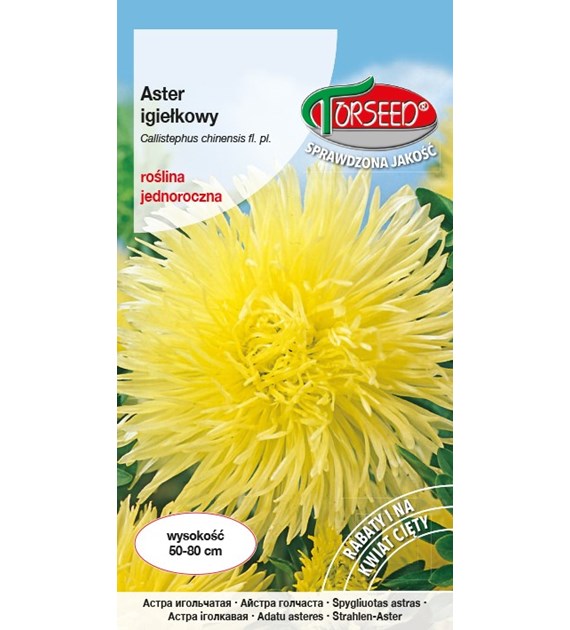Aster igiełk - żółty 0,5g Callistephus chin.fl.pl