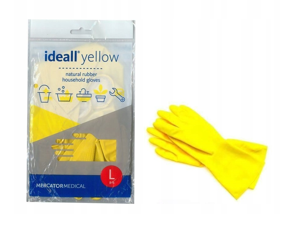 Rękawice gospodarcze gumowe IDEALL YELLOW L /12/
