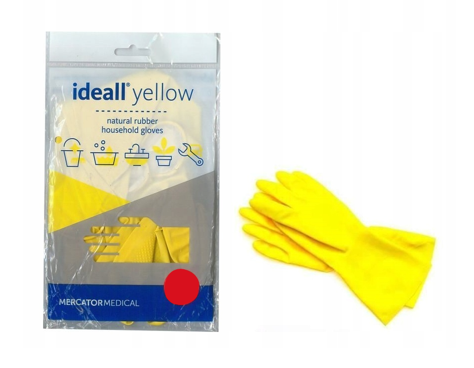 Rękawice gospodarcze gumowe IDEALL YELLOW XL/12/