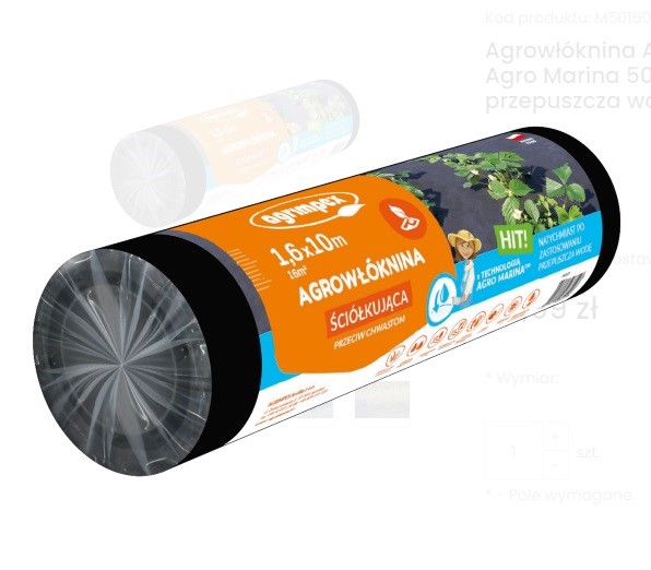 Agrowłóknina AGRO Marin P50 Rolka 1,6x10 czarna