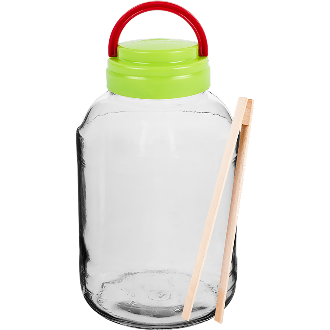 Słoik 3000 z plast. zakr. FI 100 + szczypce 133304