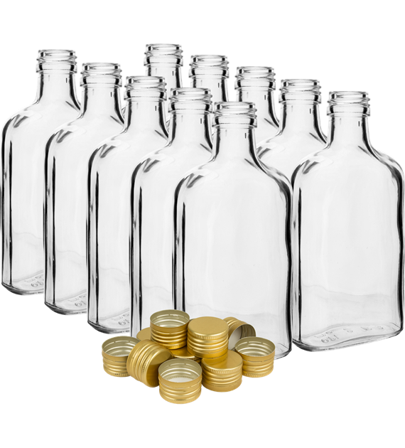 Butelka piersiówka + zakrętka 200ml /10/ 631411