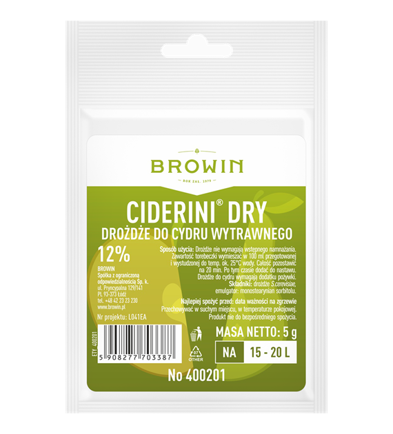 Drożdże do cydru wytrawnego 5g 400201