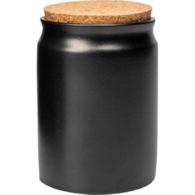 Słoiczek kamionkowy czarny 200 ml z korkiem nat.