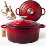 Garnek żeliwny emaliowany 26cm czerwony DQ26-RED