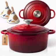 Garnek żeliwny emaliowany 24cm czerwony DQ24-RED